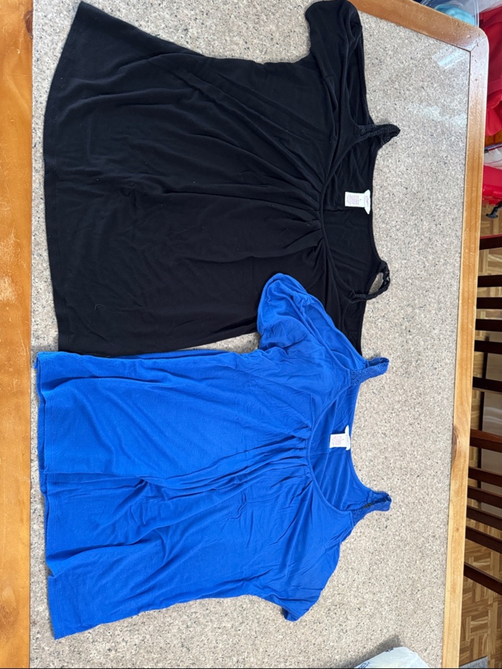 Candie's Scoop Neck Tank Tops in Black and Bright Blue (2-Pack)- Large